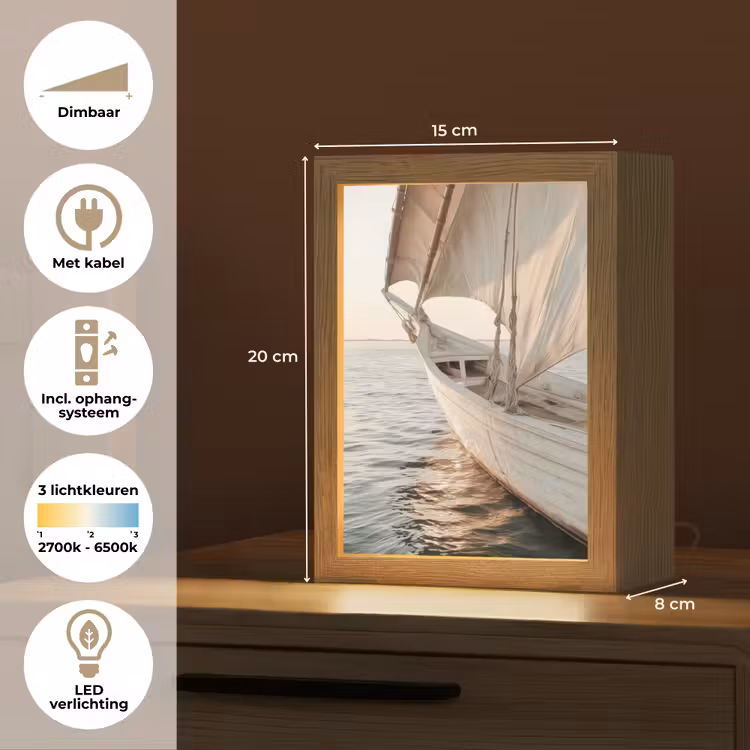 Tafellamp - Zeilboot - Zee - Beige - Zon — 7