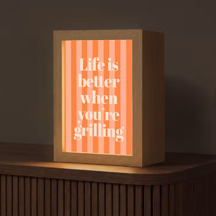 Tafellamp - Life is better when you're grilling gestreept