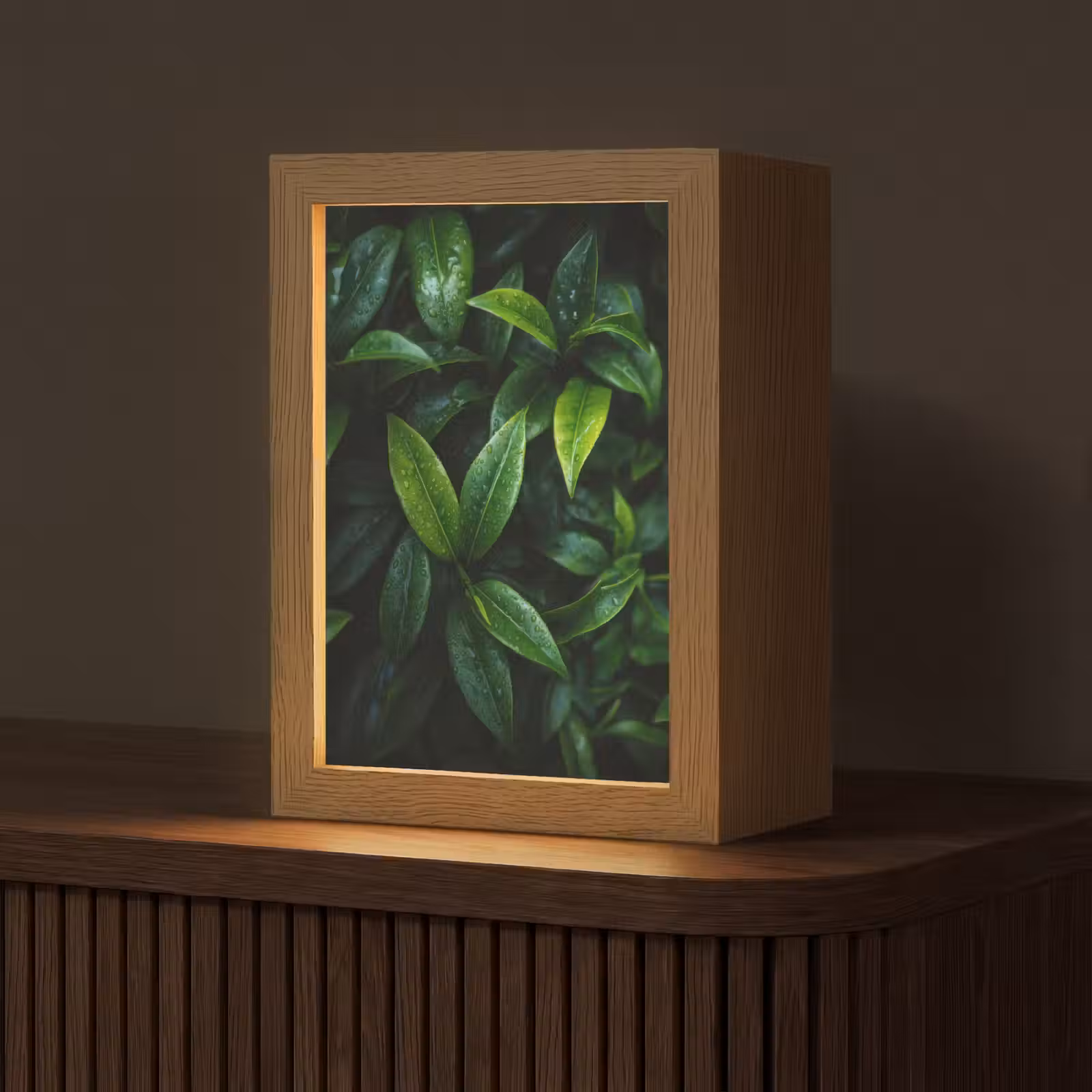 Tafellamp - Bladeren - Regendruppels - Licht - Groen — 1