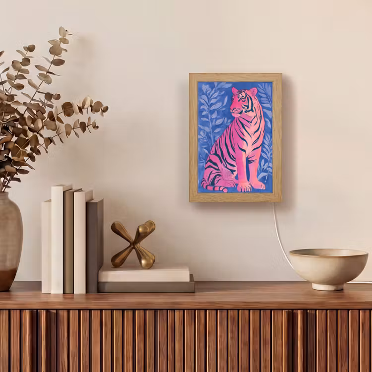 Tafellamp - Tijger - Roze - Bladeren - Jungle — 4