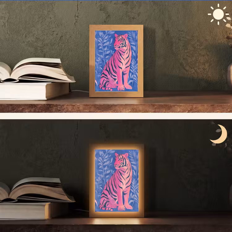 Tafellamp - Tijger - Roze - Bladeren - Jungle — 5