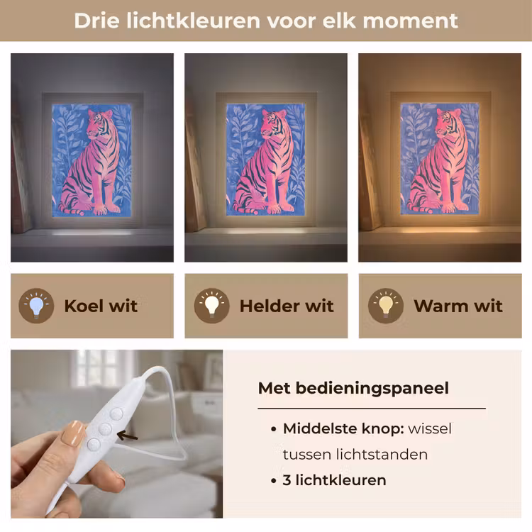 Tafellamp - Tijger - Roze - Bladeren - Jungle — 6