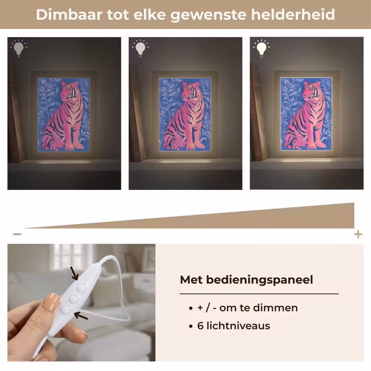 Tafellamp - Tijger - Roze - Bladeren - Jungle — 8