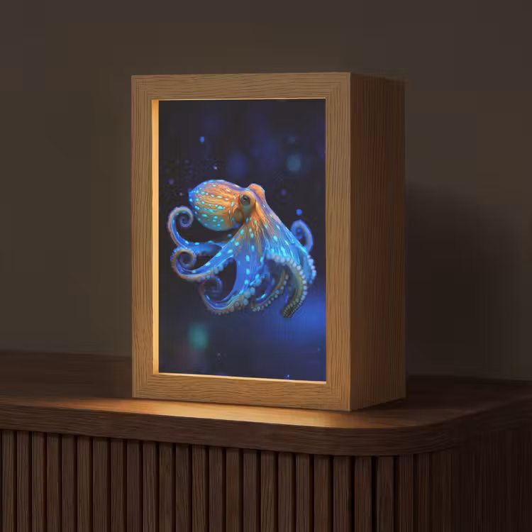 Tafellamp - Octopus - Stippen - Blauw - Zee — 1