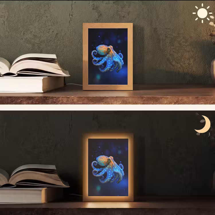 Tafellamp - Octopus - Stippen - Blauw - Zee — 5