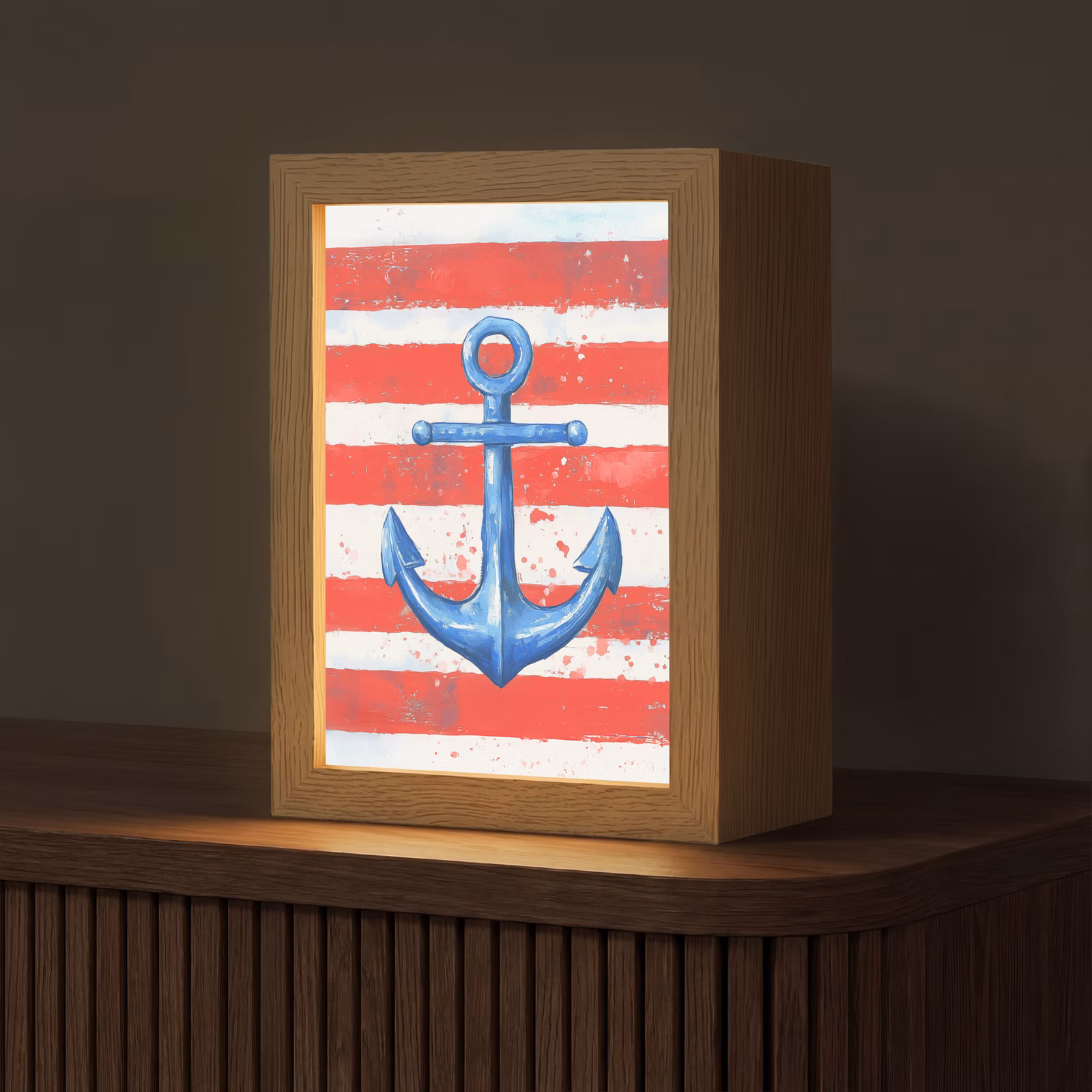 Tafellamp - Anker - Verfspatten - Rood - Blauw — 1