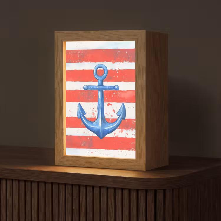 Tafellamp - Anker - Verfspatten - Rood - Blauw — 1