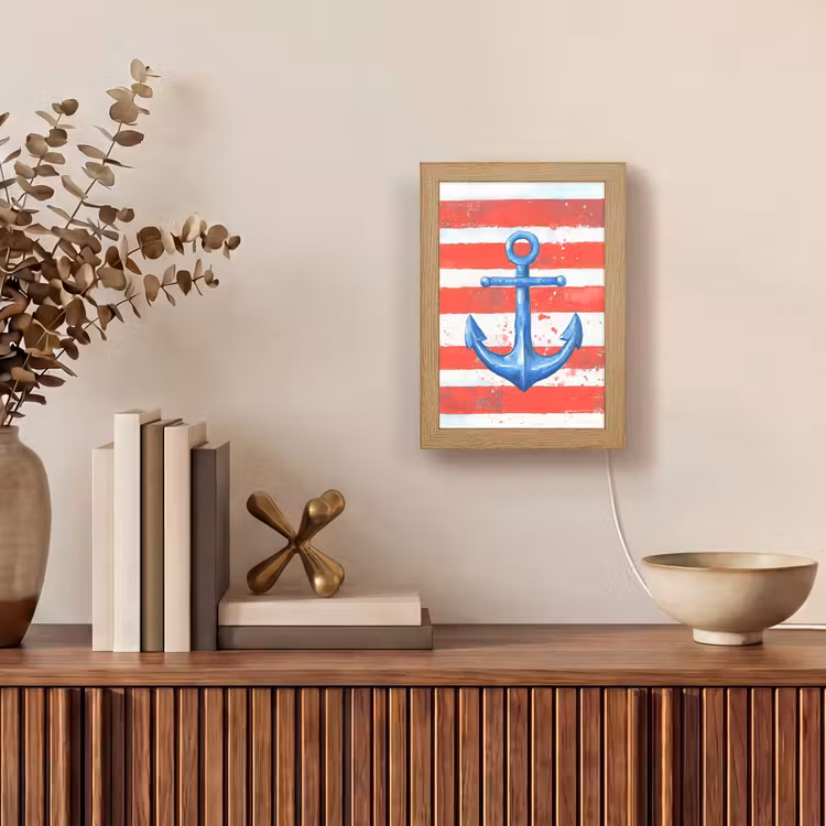 Tafellamp - Anker - Verfspatten - Rood - Blauw — 4