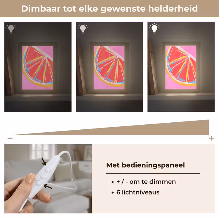 Tafellamp - Grapefruit - Geschilderd - Roze - Strepen — 8
