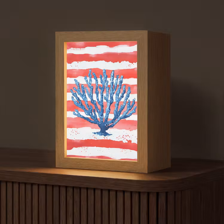 Tafellamp - Koraal - Verfstructuur - Rood - Blauw — 1