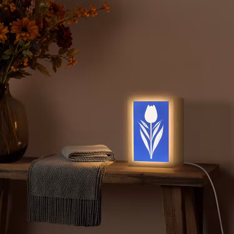 Tafellamp - Tulp Blauw Wit — 3