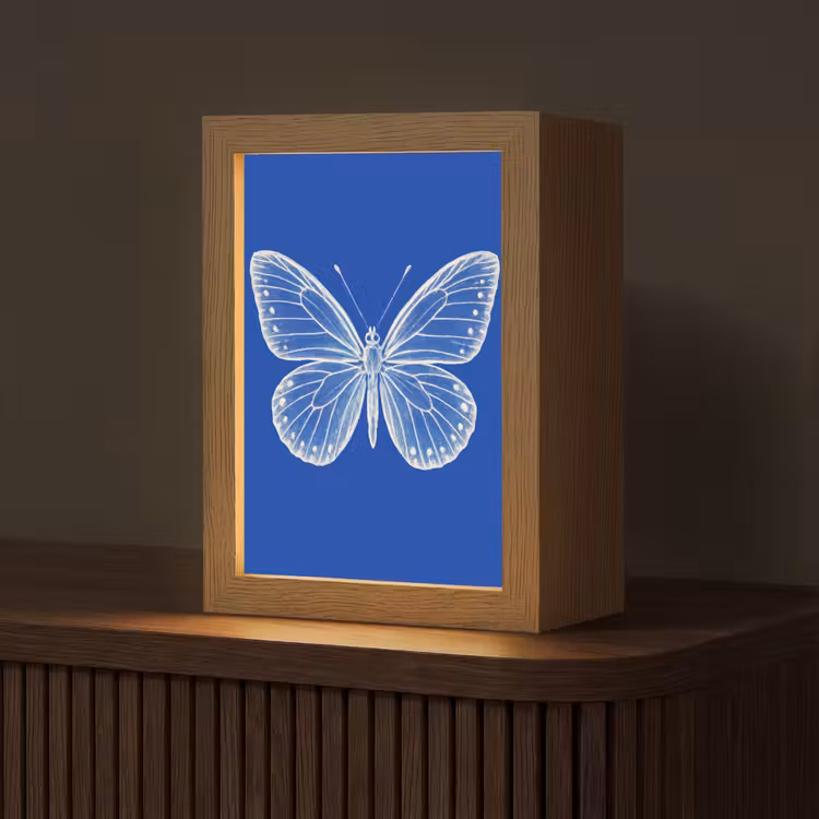 Tafellamp - Blauwe Vlinder Tekening