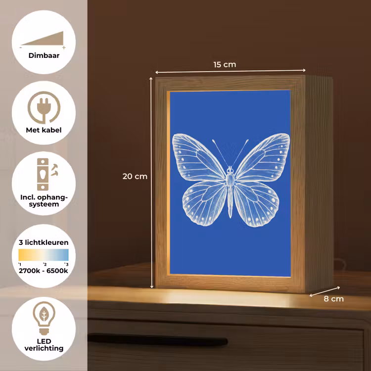 Tafellamp - Blauwe Vlinder Tekening — 7