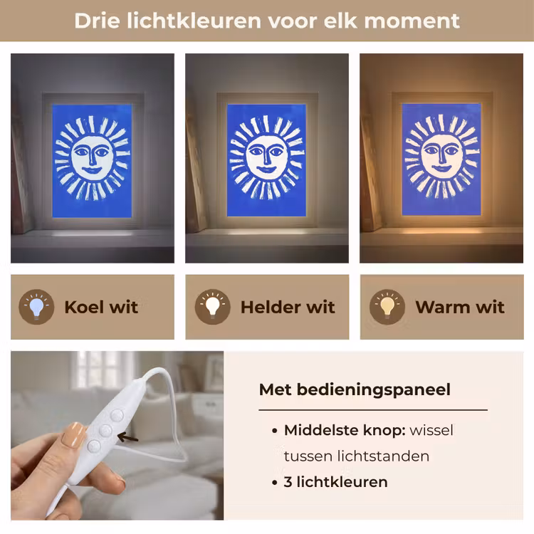Tafellamp - Zon met Gezicht Blauw Wit — 6