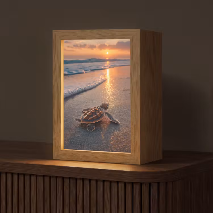 Tafellamp - Schildpad - strand - Zonsondergang — 1