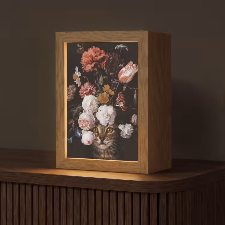Tafellamp - Stilleven met bloemen - Jan Davidsz de Heem - Kat — 1