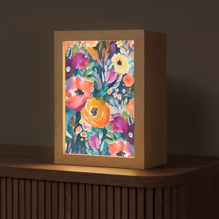 Tafellamp - Bloemen - Olieverf - Kunst - Natuur — 1