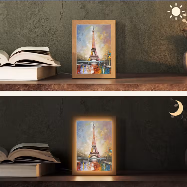 Tafellamp - Eiffeltoren - Schilderij - Olieverf - Parijs — 5