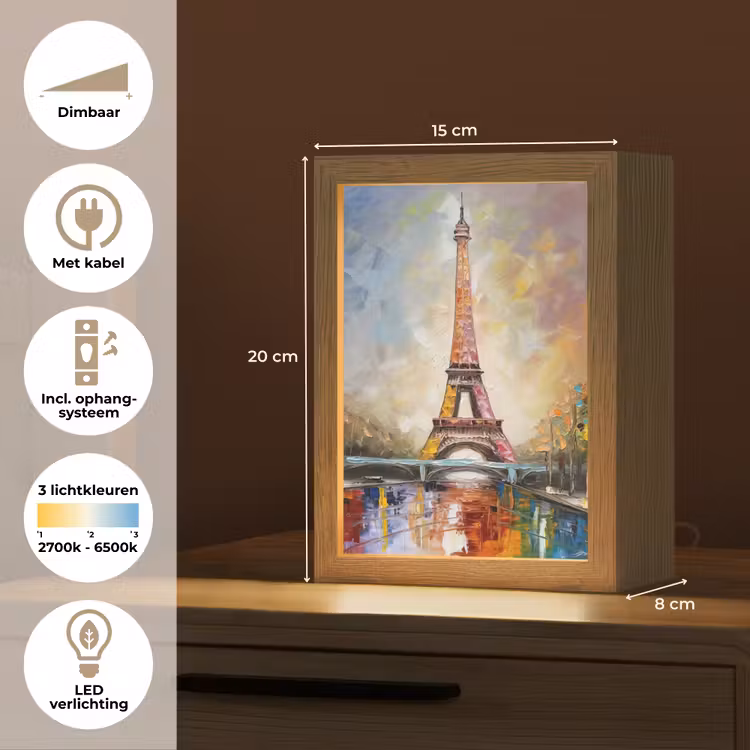 Tafellamp - Eiffeltoren - Schilderij - Olieverf - Parijs — 7