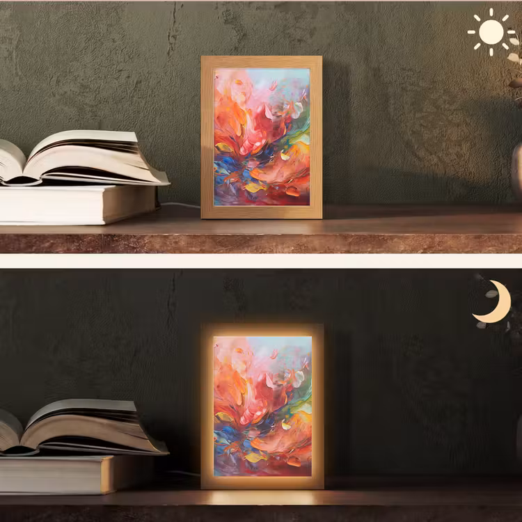 Tafellamp - Olieverf - Kunst - Abstract - Kleurrijk — 5