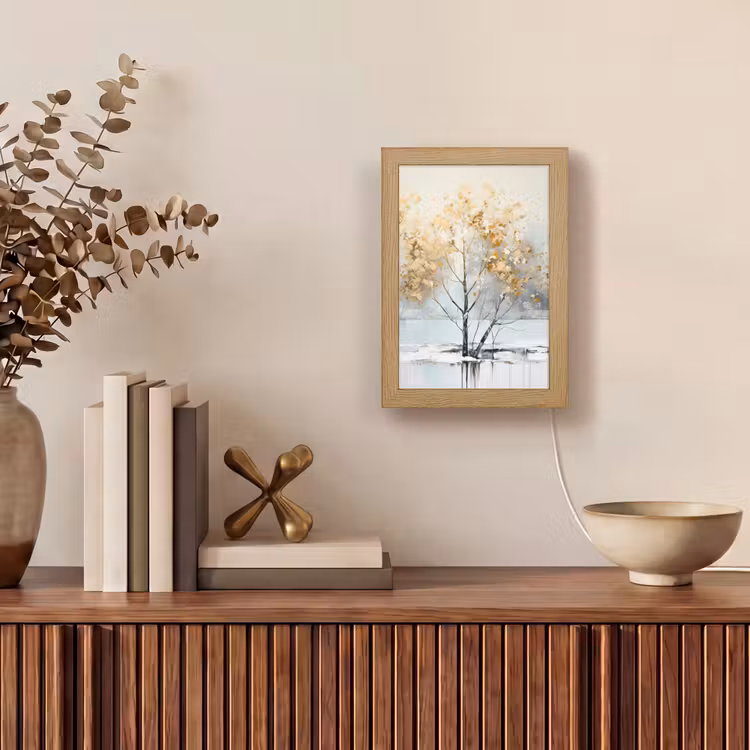 Tafellamp - Winter - Bomen - Natuur - Acryl - Kunst — 4