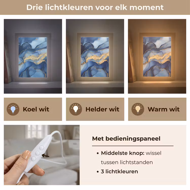 Tafellamp - Donkerblauw Marmer met Gouden Aders — 6