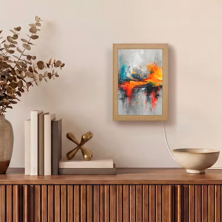 Tafellamp - Modern - Oranje - Grijs - Kunst — 4