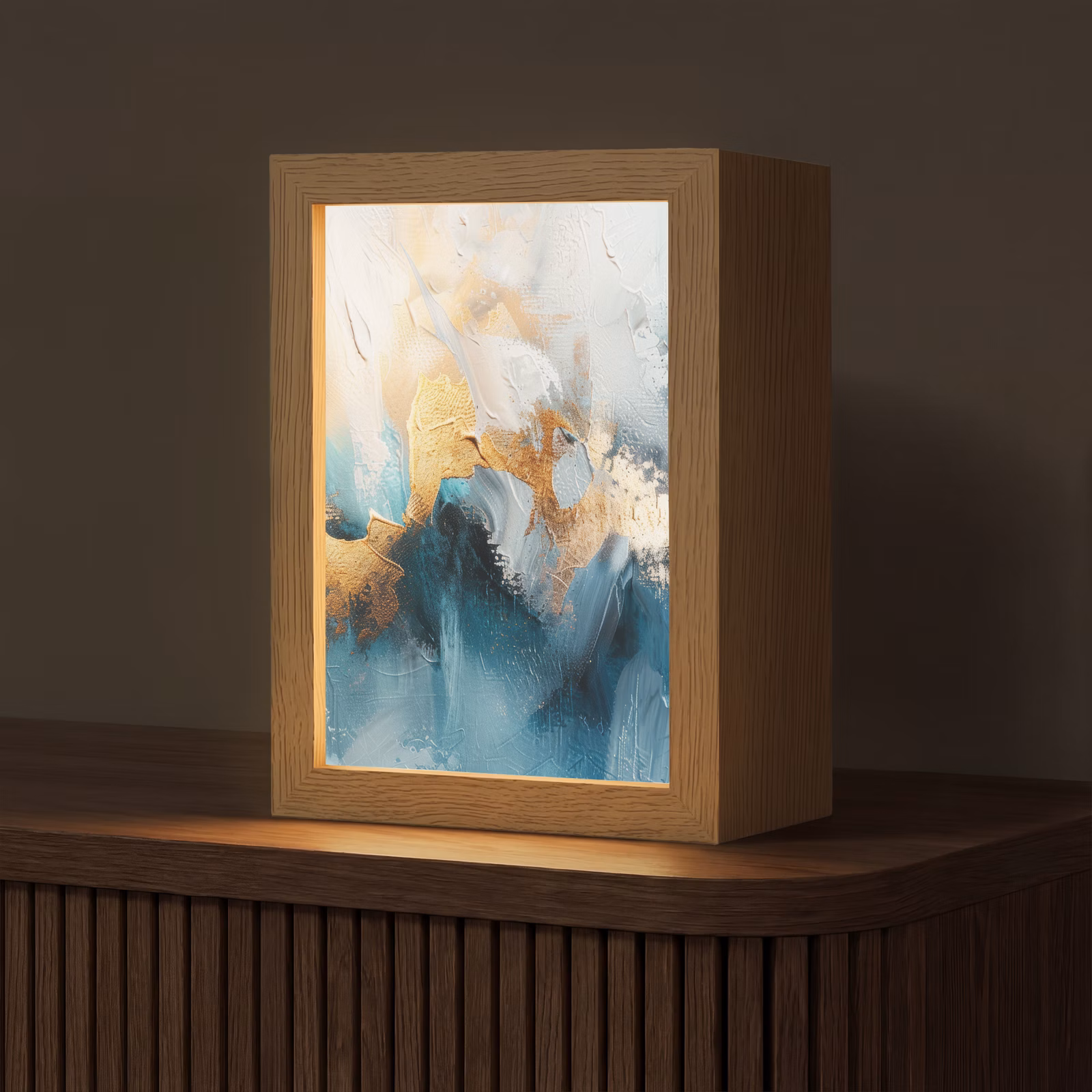 Tafellamp - Abstract - Kunst - Gold - Blauw — 1