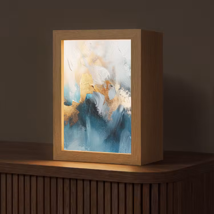 Tafellamp - Abstract - Kunst - Gold - Blauw — 1