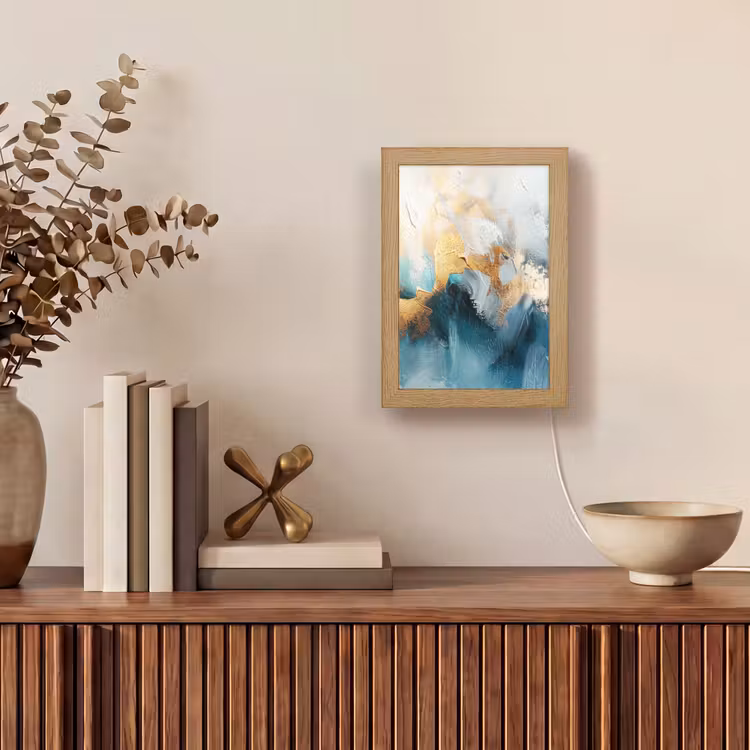 Tafellamp - Abstract - Kunst - Gold - Blauw — 4