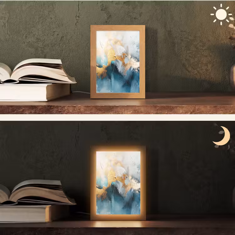 Tafellamp - Abstract - Kunst - Gold - Blauw — 5