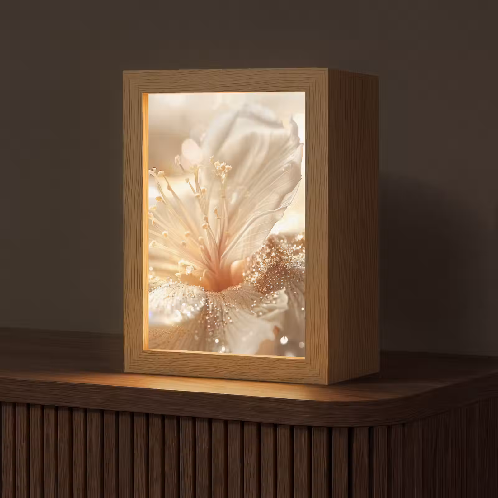 Tafellamp - Bloem - Wit - Glitter - Goud - Modern — 1