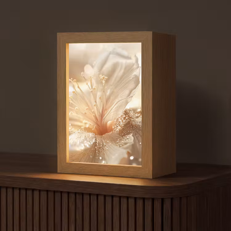 Tafellamp - Bloem - Wit - Glitter - Goud - Modern — 1