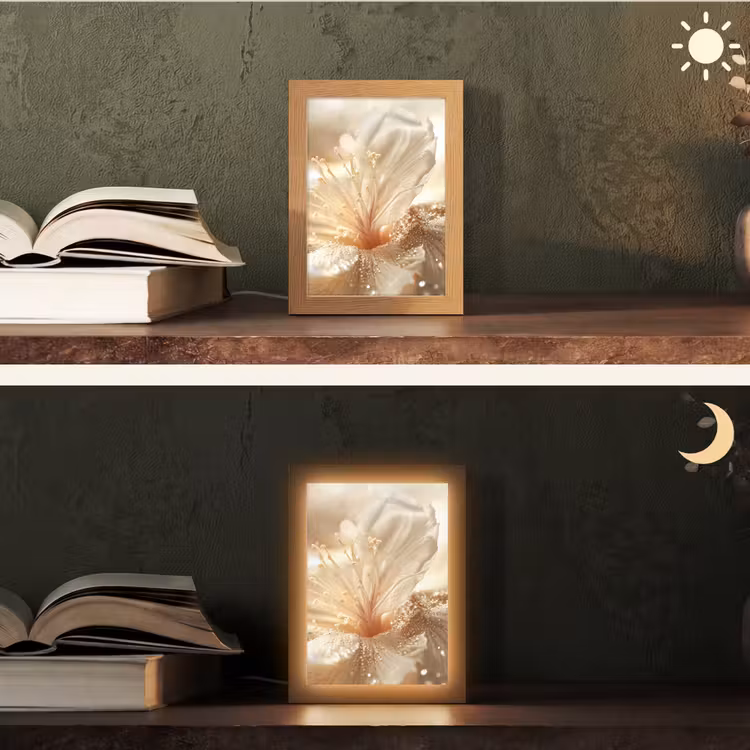 Tafellamp - Bloem - Wit - Glitter - Goud - Modern — 5