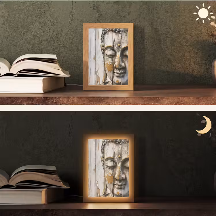 Tafellamp - Boeddha - Houtlook - Modern - Industrieel — 5