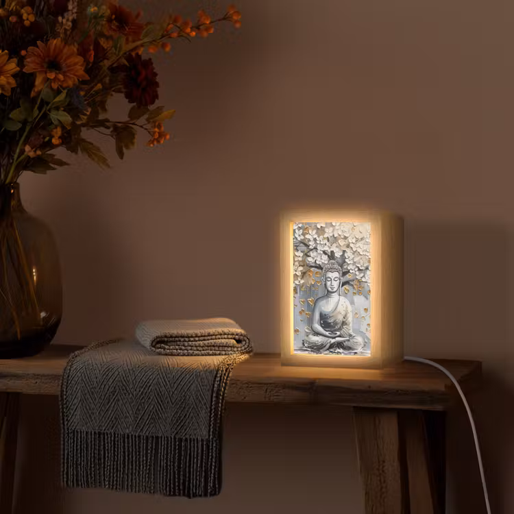 Tafellamp - Boeddha - Bloemen - Boom - Goud - Modern — 3