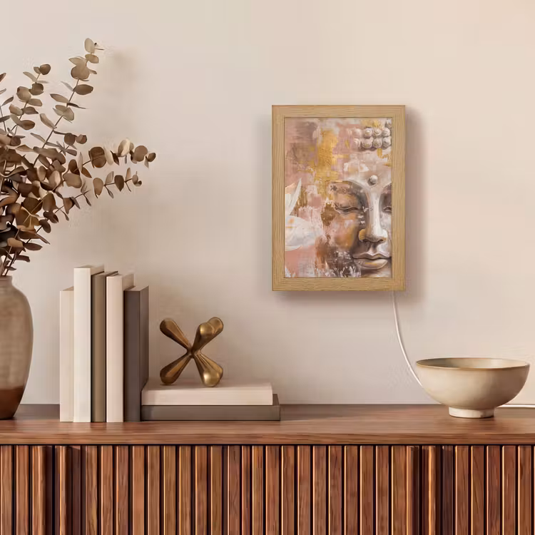 Tafellamp - Buddha - Bloem - Goud - Roze - Abstract — 4