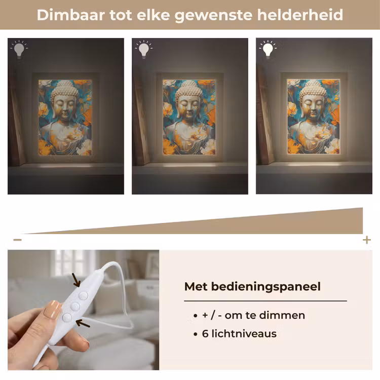 Tafellamp - Buddha - Bloemen - Kleurrijk - Modern — 8