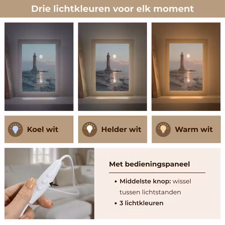 Tafellamp - Vuurtoren - Stenen - Water - Maan — 6