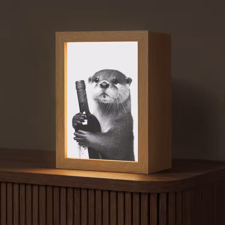 Tafellamp - Wijnfles - Otter - Zwart — 1