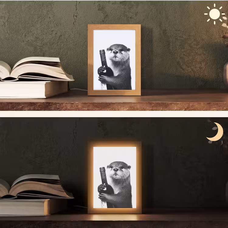 Tafellamp - Wijnfles - Otter - Zwart — 5