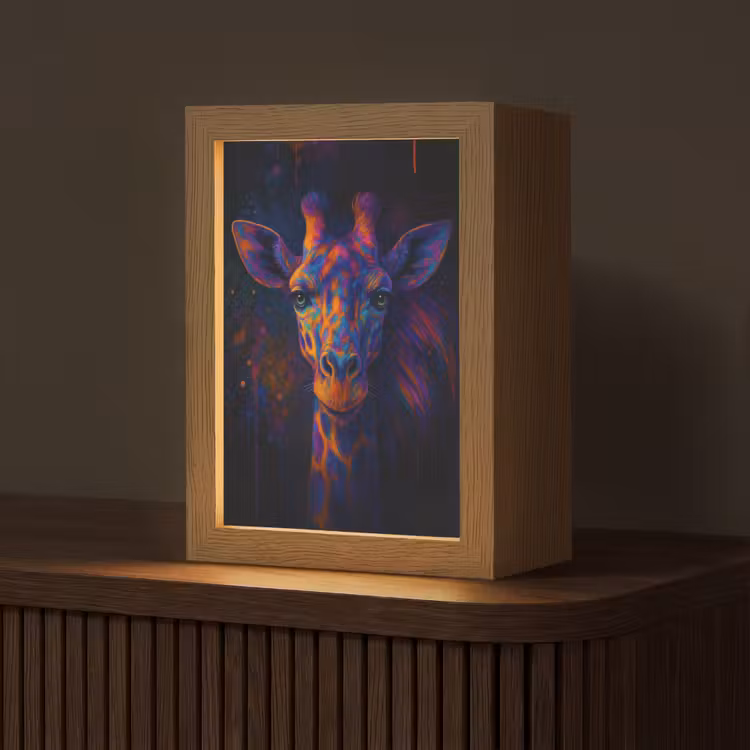 Tafellamp - Giraffe Portret Neon
