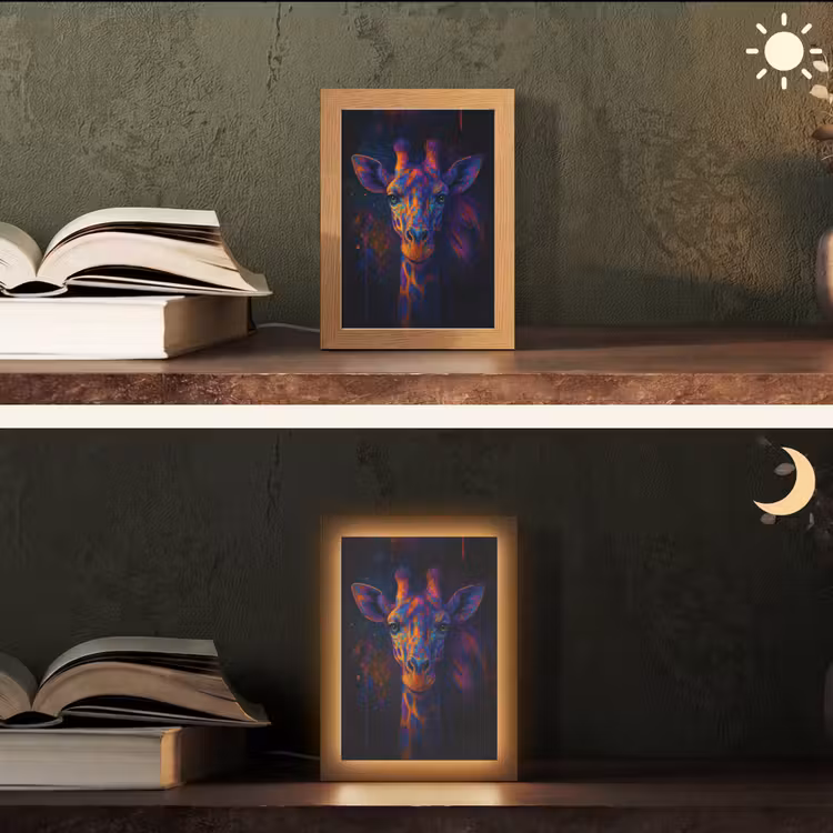 Tafellamp - Giraffe Portret Neon — 5