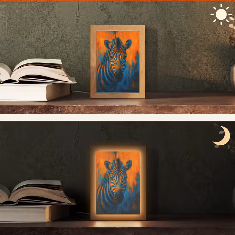 Tafellamp - Zebra - Abstract - Blauw — 5
