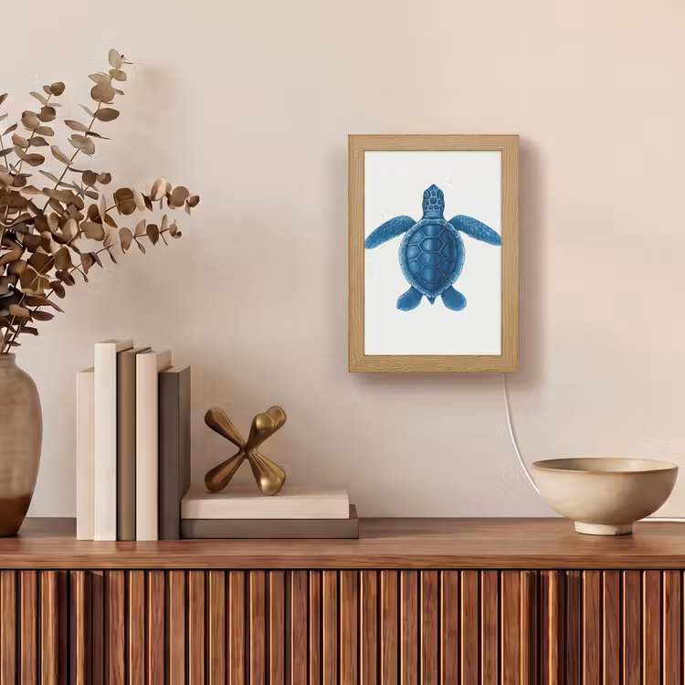Tafellamp - Schildpad - Blauw - Schild — 4