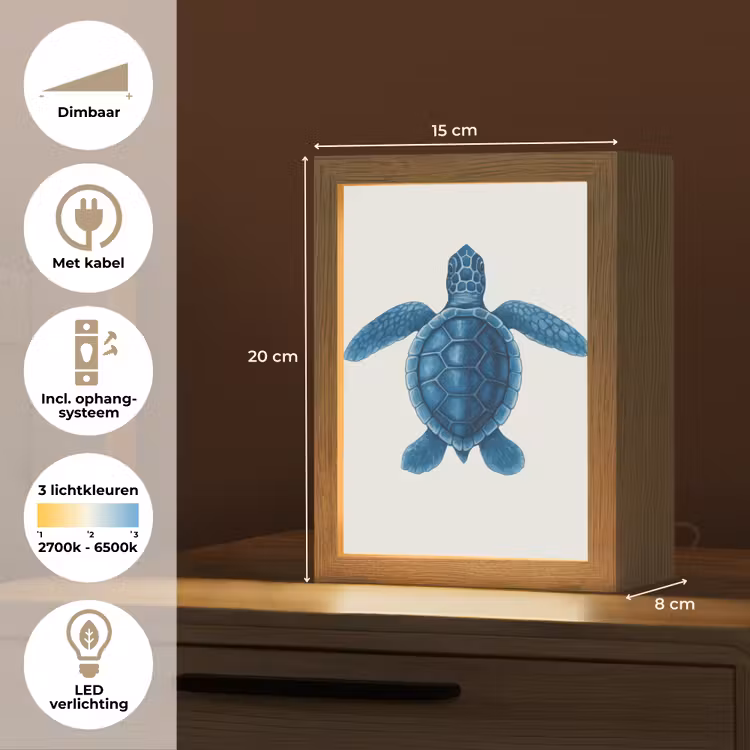 Tafellamp - Schildpad - Blauw - Schild — 7