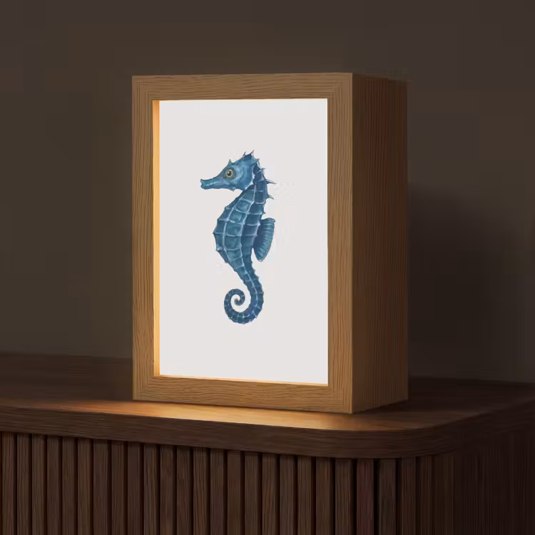 Tafellamp - Zeepaardje - Staart - Blauw — 1