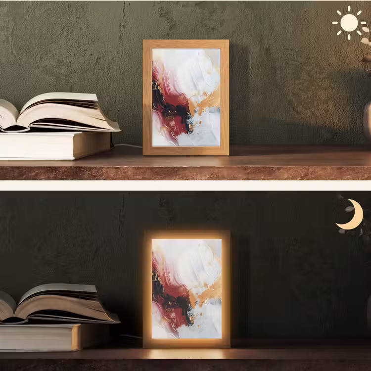 Tafellamp - Rood - Abstract - Goud - Modern — 5
