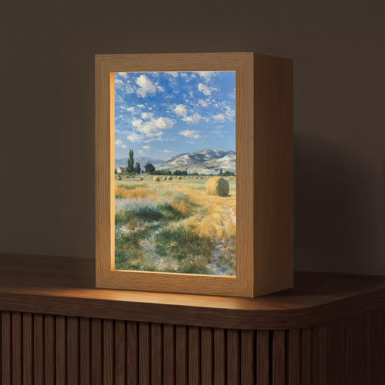 Tafellamp - Landschap - Strobalen - Bergen - Wolken — 1