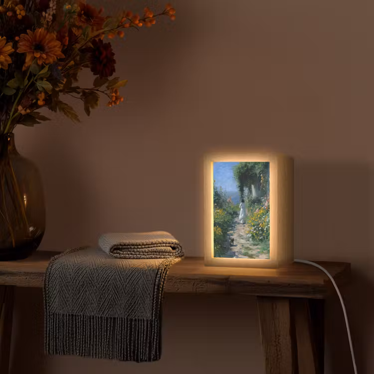 Tafellamp - Kat - Vrouw - Bloemen - Huis — 3